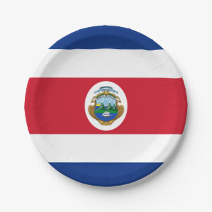 Patriotische Flagge Costa Ricas Pappteller