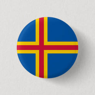 Patriotische Flagge der Åland-Inseln Button