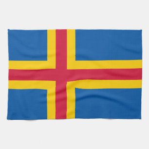 Patriotische Flagge der Åland-Inseln Geschirrtuch