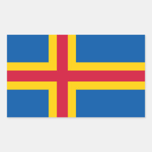 Patriotische Flagge der Åland-Inseln Rechteckiger Aufkleber