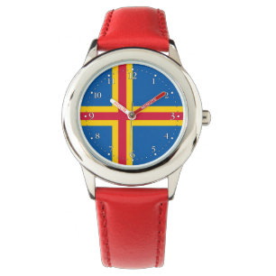 Patriotische Flagge der Åland-Inseln Wache Armbanduhr
