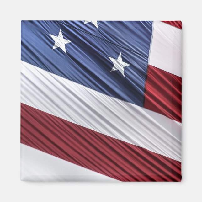 Patriotische Flagge der USA, rot, weiß und blau Magnet (Vorne)