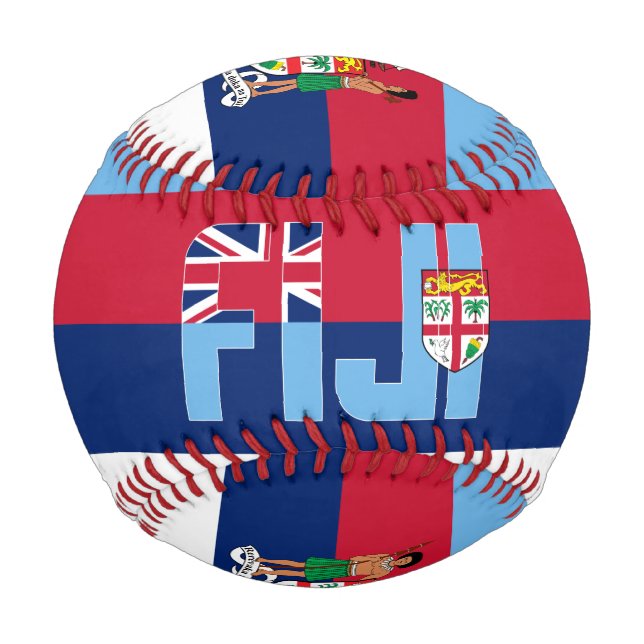 Patriotische Flagge Fidschis und Wappen Baseball (Vorderseite)