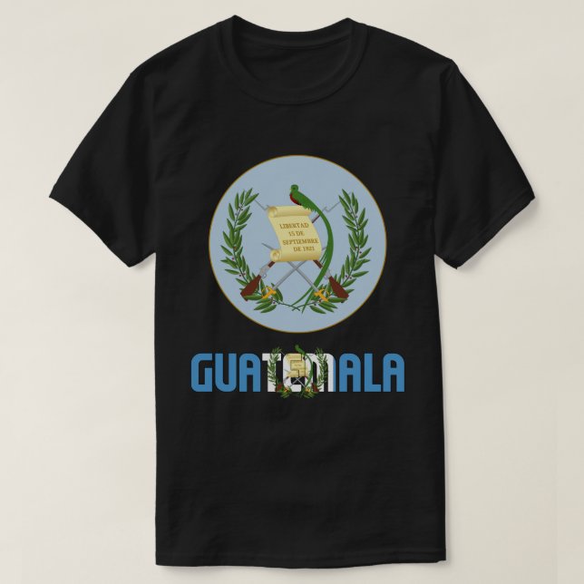 Patriotische Flagge Guatemalas T-Shirt (Design vorne)