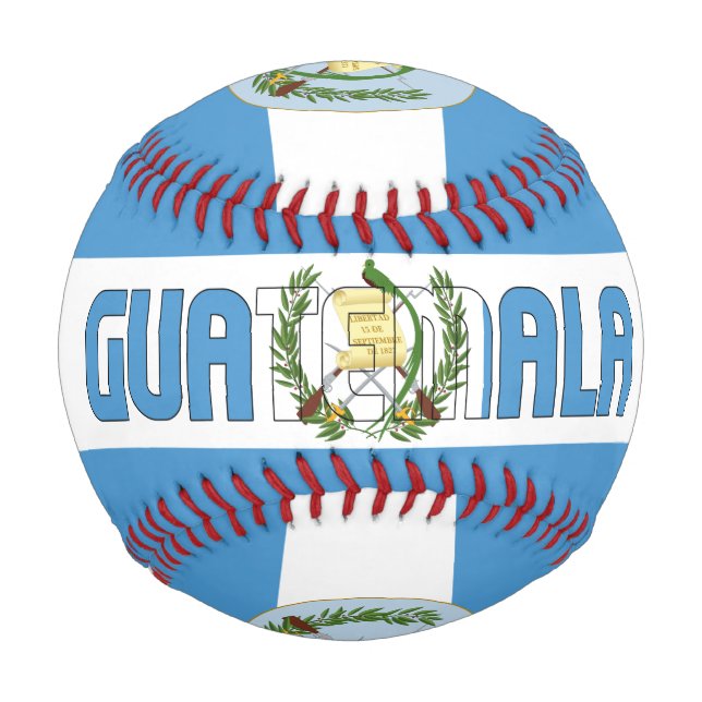 Patriotische Flagge Guatemalas und Wappen Baseball (Vorderseite)