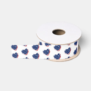 Patriotische Flagge Herz Grosgrain Ribbon Ripsband