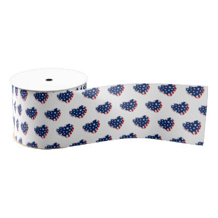 Patriotische Flagge Herz Grosgrain Ribbon Ripsband