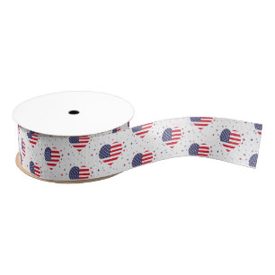 Patriotische Flagge Herz Grosgrain Ribbon Ripsband