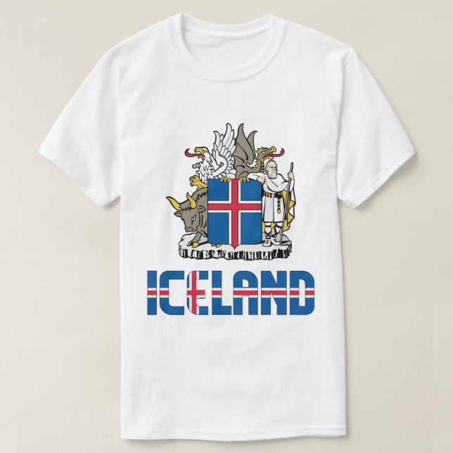 Patriotische Flagge Islands T-Shirt (Design vorne)