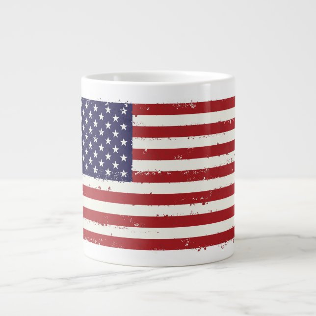 Patriotische Flagge Jumbo-Tasse (Vorderseite)