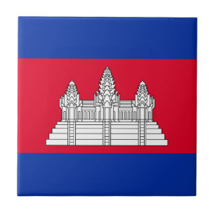 Patriotische Flagge Kambodschas Fliese