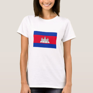 Patriotische Flagge Kambodschas T-Shirt