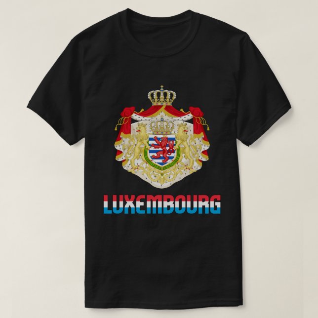 Patriotische Flagge Luxemburgs T-Shirt (Design vorne)