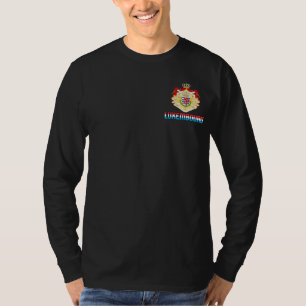 Patriotische Flagge Luxemburgs und Wappen T-Shirt