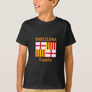 Patriotische Flagge Rotes Weiß Gelb Barcelona Kuns T-Shirt