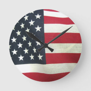 Patriotische Flagge Runde Wanduhr