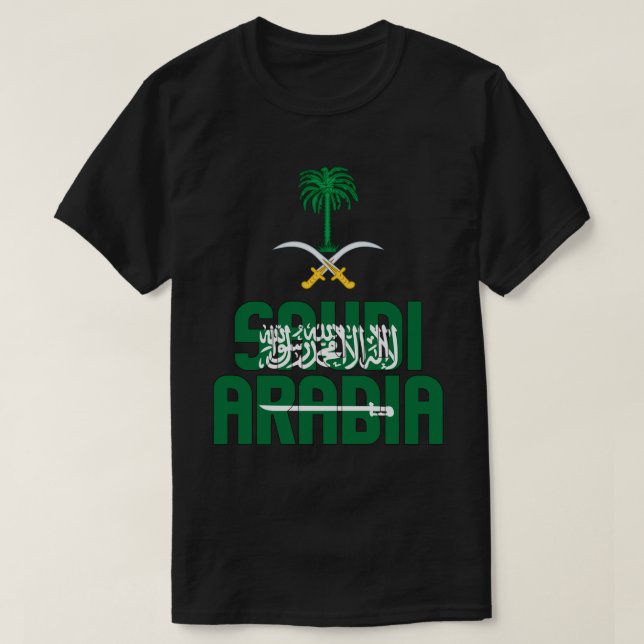 Patriotische Flagge Saudi-Arabiens T-Shirt (Design vorne)