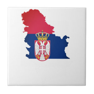 Patriotische Flagge Serbiens Fliese