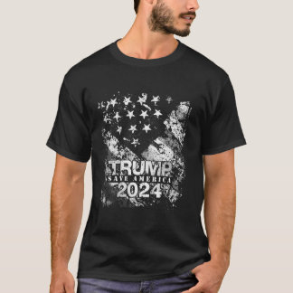 Patriotische Flagge Trump 2024 USA Rett Amerika T-Shirt