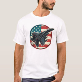 Patriotische Flagge und F-15 Jet T-Shirt