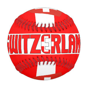 Patriotische Flagge und Wappen der Schweiz Baseball