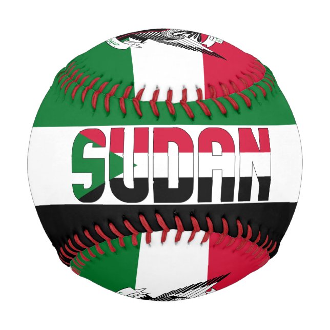 Patriotische Flagge und Wappen des Sudan Baseball (Vorderseite)