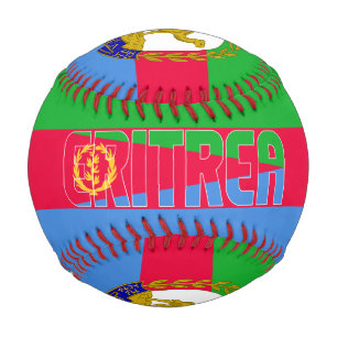Patriotische Flagge und Wappen Eritreas Baseball