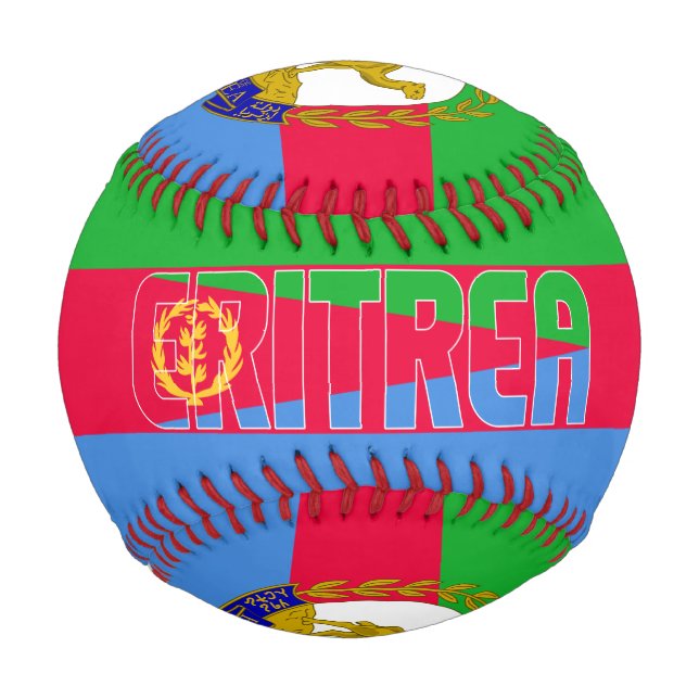 Patriotische Flagge und Wappen Eritreas Baseball (Vorderseite)