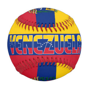 Patriotische Flagge Venezuelas und Wappen Baseball