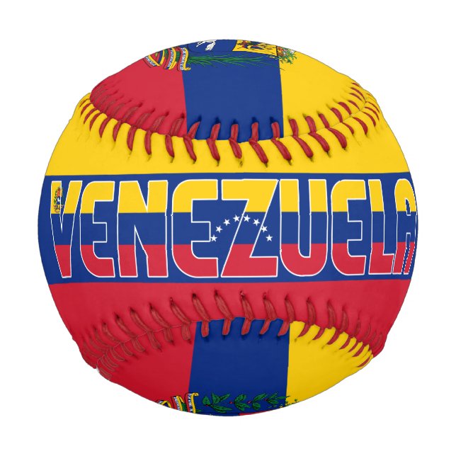 Patriotische Flagge Venezuelas und Wappen Baseball (Vorderseite)