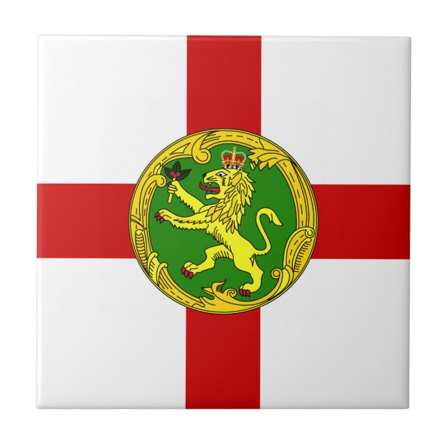 Patriotische Flagge von Alderney Fliese (Vorderseite)
