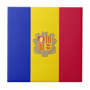 Patriotische Flagge von Andorra Fliese