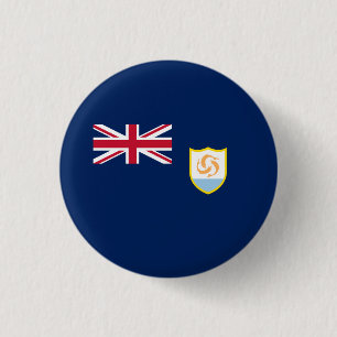 Patriotische Flagge von Anguilla Button