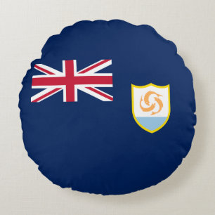 Patriotische Flagge von Anguilla Rundes Kissen