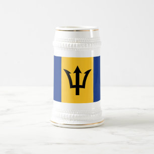 Patriotische Flagge von Barbados Bierglas