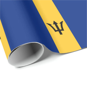 Patriotische Flagge von Barbados Geschenkpapier