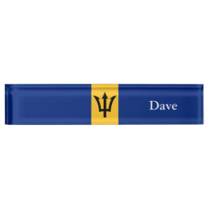 Patriotische Flagge von Barbados Namensplakette