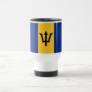 Patriotische Flagge von Barbados Reisebecher