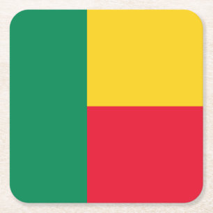 Patriotische Flagge von Benin Rechteckiger Pappuntersetzer