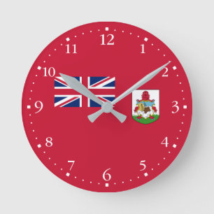 Patriotische Flagge von Bermuda Runde Wanduhr