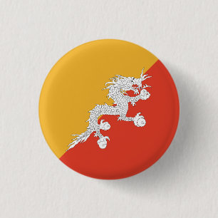 Patriotische Flagge von Bhutan Button