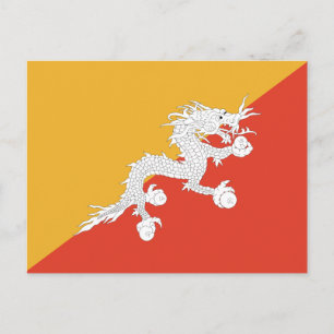 Patriotische Flagge von Bhutan Postkarte