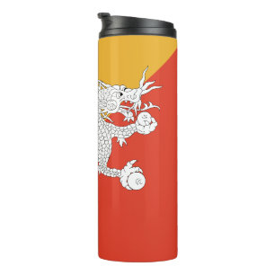 Patriotische Flagge von Bhutan Thermosbecher