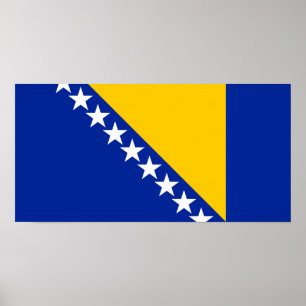 Patriotische Flagge von Bosnien Herzegowina Poster