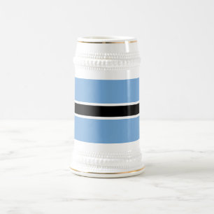 Patriotische Flagge von Botswana Bierglas