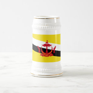 Patriotische Flagge von Brunei Bierglas