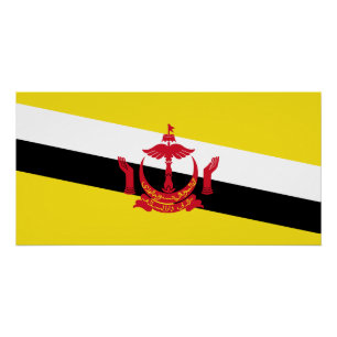 Patriotische Flagge von Brunei Poster