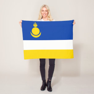 Patriotische Flagge von Burjatien Fleecedecke
