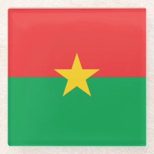 Patriotische Flagge von Burkina Faso Glasuntersetzer