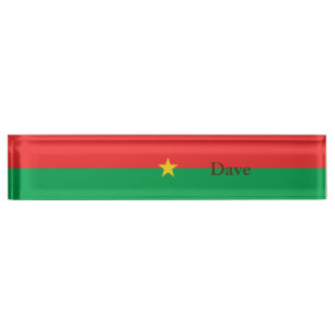Patriotische Flagge von Burkina Faso Namensplakette